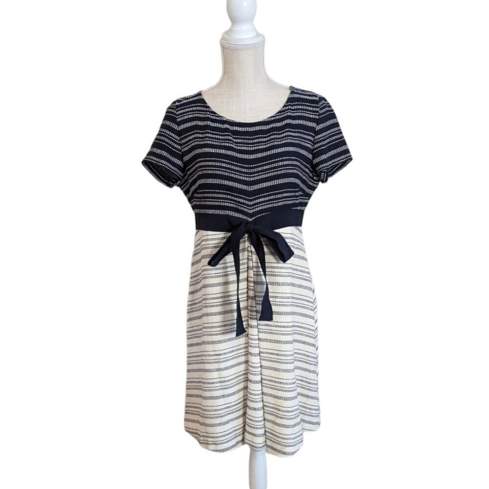 Navy Blue Woven A Line Dress Women